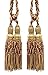 Pair of Beautiful Beechwood Gold, Camel Gold, Dark Rust Curtain and Drapery Large Double Tassel Tieback / 10