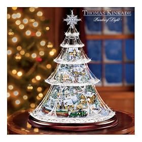 Thomas Kinkade Holiday Reflections Collectible Animated Crystal Holiday Tree