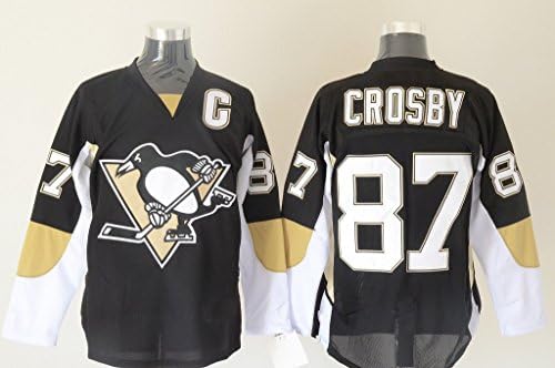 Men's Sidney Crosby #87 Hockey Jersey Black XL