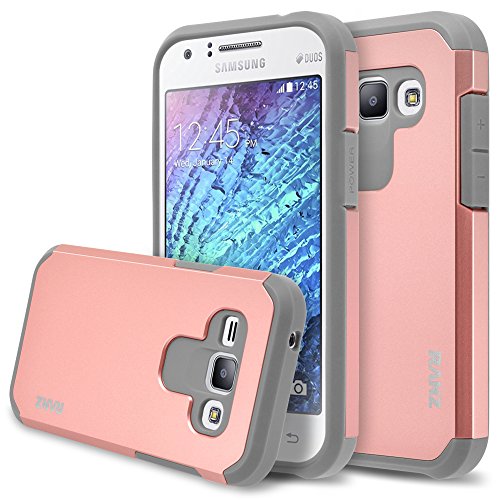 Galaxy J1 Case, RANZ Grey with Rose Gold Hard Impact Dual Layer Shockproof Bumper Case For Samsung Galaxy J1 (Verizon) Galaxy J1 Case, RANZ Grey with Rose Gold Hard Impact Dual Layer Shockproof Bumper Case For Samsung Galaxy J1 (Verizon)