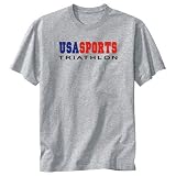 T-Shirt Heather Gray  Usa Sports Triathlon  Sports