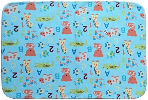 Baby Deluxe Change Pad - Infant Baby Deluxe Flannel And Bamboo Fiber Cotton Change Pad,Waterproof Cartoon Pattern Diaper Changing Pad For Home And Travel (zoo 70 cm x50cm)