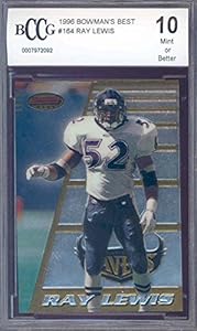 1996 bowman's best #164 RAY LEWIS rc rookie BGS BCCG 10 Graded Card