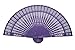 Quasimoon PaperLanternStore.com 8 Inch Dark Purple Chinese Folding Wood Panel Hand Fan w/White Organza Bag for Weddings