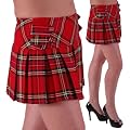 EyeCatchClothing - Schotten Style Schottenrok Minirock mit Kn�pfen