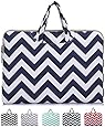 Mosiso - Chevron Blue Canvas Fabric 13-13.3 Inch Laptop / Notebook Computer / MacBook Air / MacBook Pro Briefcase Carry Case, Chevron Blue