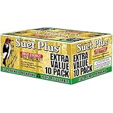 Wildlife Sciences 240 Wild Bird Suet Plus Cakes, Pack of 10