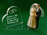 Wedding Cake Topper Acrylic Heart Bride Groom Engraved