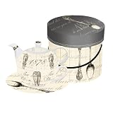 Paperproducts Design Dinner at Eight Tea for One Set, Includes Teapot, Cup and Saucer