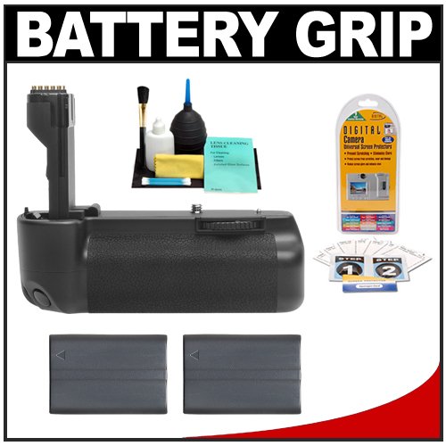 Zeikos BG-E2N Vertical Multi-Power Battery Grip + 2 BP-511a Batteries + Accessory Kit for Canon EOS 30D, 40D, 50D Digital SLR Cameras