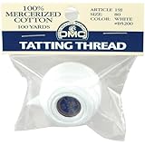 DMC 19J-WHITE Brilliant Tatting Cotton Packaged, 100-Yard, Size 80, White