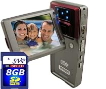 SVP HDDV-2880R 16MP Max TOUCH BUTTON 2.5-inch 270 DEGREE LCD Digital Video Camcorder + FREE 8GB High Speed SD Memory Card