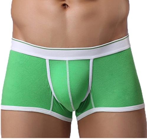 Yiqistore Mens Fashion Sexy Lowwaist Modal Boxer Briefs Breathable Underpants (M, green)