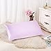 ALASKA BEAR Luxurious 25 Momme Silk Pillowcase, 100% Mulberry Silk Pillow Cover, Queen (1, Light Purple)