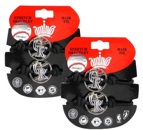 Colorado Rockies - MLB Black Stretch Bracelets / Hair Ties (2-Pack)