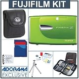 Fujifilm FinePix Z20FD Digital Camera Kit, Green with 4 GB SD Memory Card, Table Top Tripod, Camera Case, Spare LI- 42B Lithium-Ion Rechargeable Battery, Slinger Digital Memory Case(4), Professional Lens Cleaning Kit