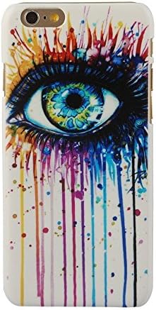 DVANES Big Blue Eye Long Eyelashes Graffiti Vintage Patterned Hard Back Case Cover Skin For iPhone 6 4.7 inch