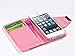 iPhone 5s Case,iPhone 5 Case,ULAK iPhone SE Wallet Case Synthetic Leather Wallet Case Stand with Card Slots for iPhone 5/5S/SE(Pink+White)