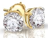 14K Yellow Gold 2.00 ctw Diamond Stud Earrings