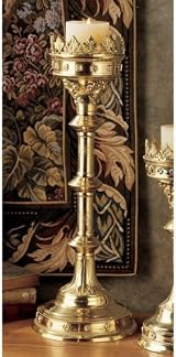 Antique Replica Gothic Authentic Solid Brass Cathedral Royal Candle Stick Holder