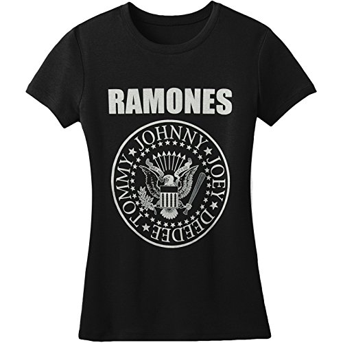 Ramones Seal Logo Ladies Juniors T-shirt - Black