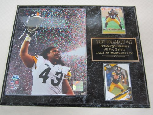 Pittsburgh Steelers Troy Polamalu 2 Card Collector Plaque Super Bowl