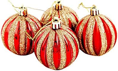 FSSR 6Pcs/Set Christmas Decorative Ball 70MM Ball Trumpet Light Plating Ball Red