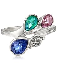 Sajen Sterling Silver Kunzite Caribbean and Sapphire Quartz Ring