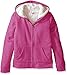 Dream Star Girls' Marled Fleece Zip Up Hoodie with Sherpa Lined Body and Hood