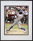 Juan Pierre Batting Action Double Matted 8O x 10O Photograph in Black Anodized Aluminum Frame