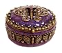 Purple Oval Butterfly Trinket Box
