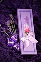Vegan Organic Lavender Dark Chocolate Heart Truffles in Handmade Gift Box