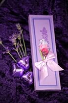 Vegan Organic Lavender Dark Chocolate Heart Truffles in Handmade Gift Box