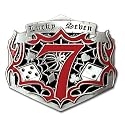 Lucky 7 Spider Web Pewter Belt Buckle
