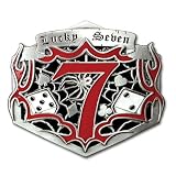 Lucky 7 Spider Web Pewter Belt Buckle