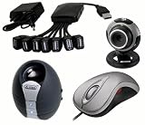 GSI 4-in-1 USB Package for Laptop/Notebook/Computer -- 7 Ports USB 2.0 Hub + Microsoft Comfort Optical Mouse 3000 + Microsoft LifeCam VX-3000 + X-Mini MAX II Capsule Speakers.