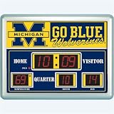 Michigan Wolverines NCAA Scoreboard Clock & Thermometer (14x19)
