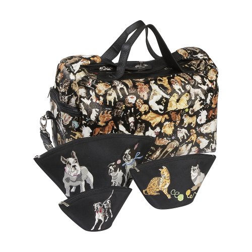 Sydney Love Cats & Dogs Sleep Over Bag and Embroidered Cosmetic 3 Piece Set
