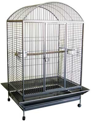 Brand New Parrot Bird Wrought Iron Cage Dome-Top On Wheels 40x30x67