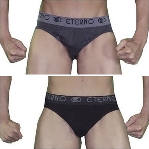 1 LOT: Mens Eterno Italy Short Briefs Underwear-Gray & Black