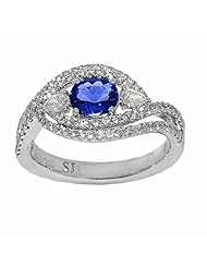 18K White Gold Tanzanite and Diamond Ring -- LIFETIME WARRANTY