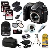 Sony SLTA99V Alpha SLT-A99V A99 SLT-A99 Full-Frame 24.3 MP with 3-Inch LED DSLR Digital Camera + 32GB Class 10 Memory Card + Sony Large System Case + Lithium Ion Replacement Battery + Accessory Kit