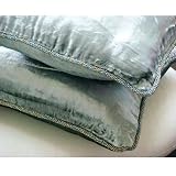 11% Holiday Sale - Silver Shimmer - 22x22 Inches Throw Pillow Covers - Silver Velvet Pillow Cover with a Handmade Beaded Border