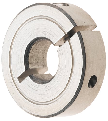 S/S Shaft Collar, 1 Pc Clamp Type, 1/2 Bore x 1-1/4 OD x 3/8 W, 8-32 Clamp Screw (Pack of 1)