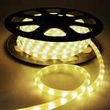50Ft Warm White 1/2" Led Neon Rope Light 120V 2 Wire Flexible Christmas Lighting