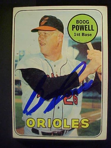 Boog Powell Baltimore Orioles #15 1969 Topps Autographed Baseball Card