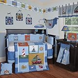Custom Baby Bedding -Sail Away 13 PCS Crib Bedding