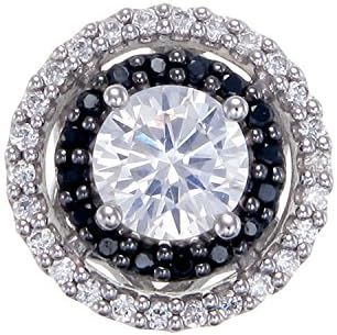 Sterling Silver Pendant/Necklace with Black AAA CZ P-SC124BK