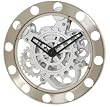 Kikkerland Gear Wall Clock, Nickel/White