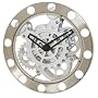Kikkerland Gear Wall Clock, Nickel/White